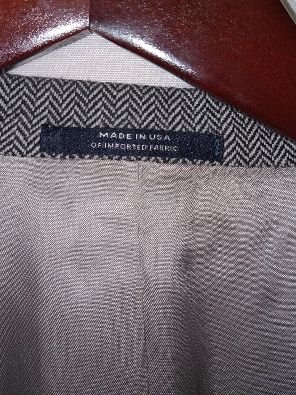 Hart Schaffner Marx Blazer 42S Gray Herringbone Wool USA Union Made Vintage - Picture 4 of 15